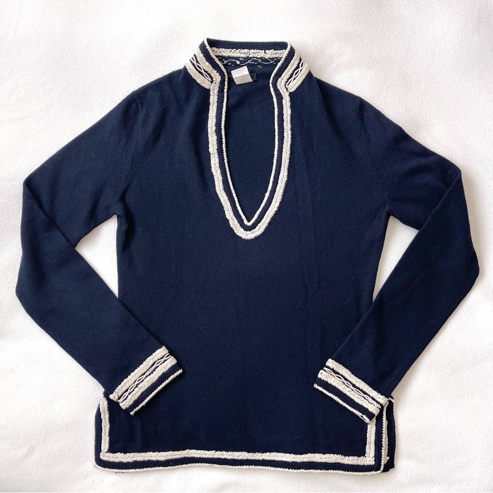 “Vintage” J.Crew Wool Tunic Navy and White